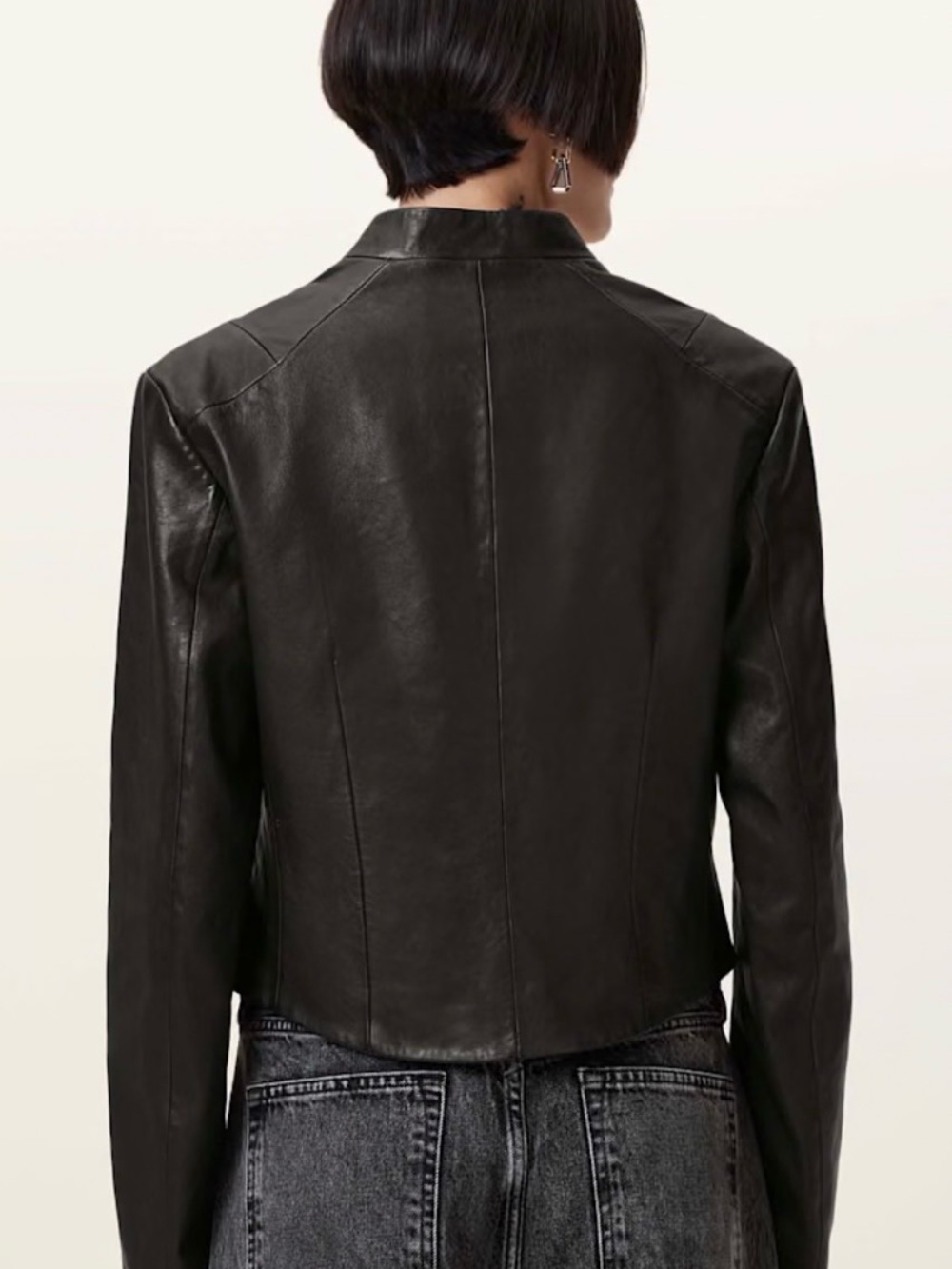 Allsaints SADLER SLIM FIT LEATHER JACKET - Picture 2 of 7